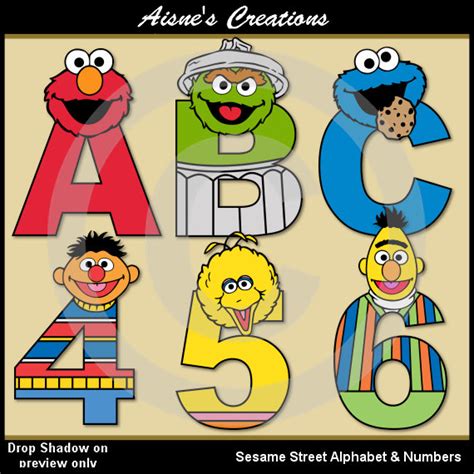 Sesame Street Alphabet Letters And Numbers Clip By Aisnescreations