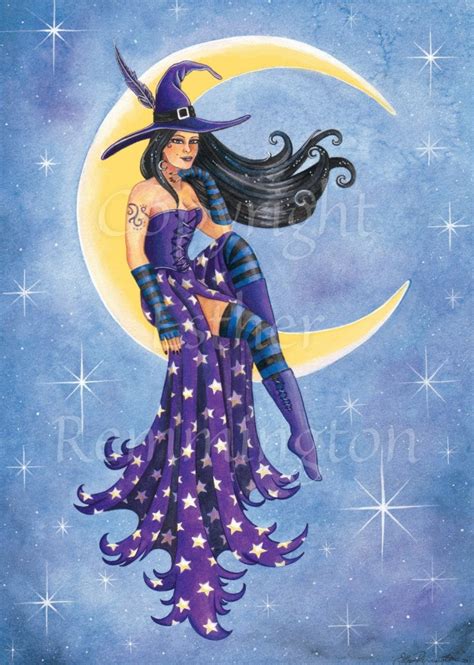 Moon Witch Pagan Art Print Moondragon