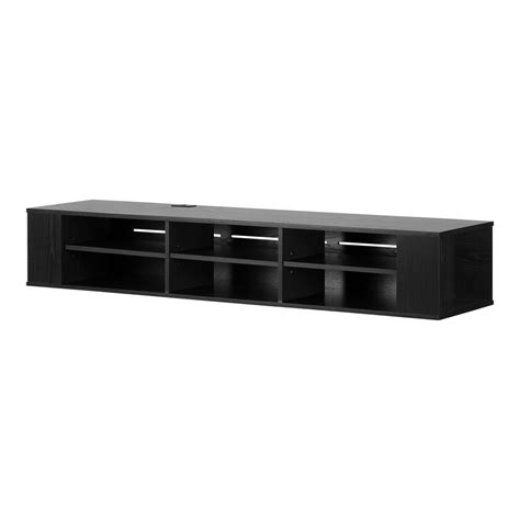 South Shore City Life 66 Inch Wide Wall Mounted Media Console Black