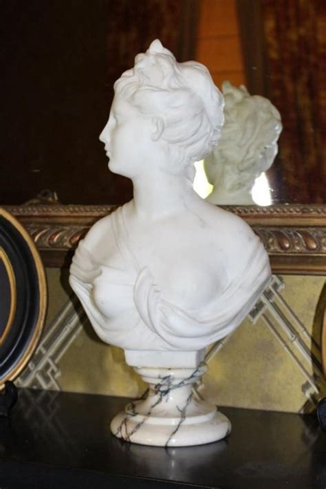 French 19th Century Marble Diana Bust Bustsheads Sculpturestatuary
