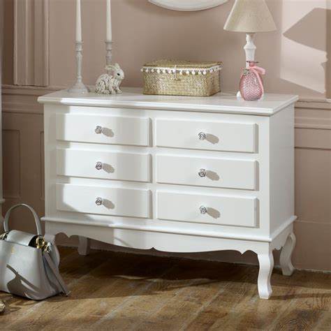 Get 5% in rewards with club o! Large Ornate White 6 Drawer Chest of Drawers - Lila Range ...