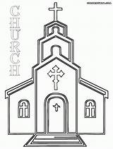 Church Coloring Drawing Simple Catholic Printable Altar Building Cross Sketch Inside Template Methodist Drawings Popular Paintingvalley Christian sketch template