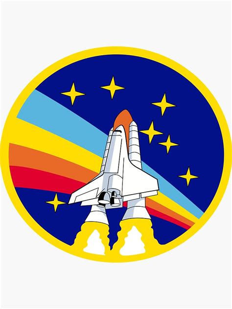 Nasa Space Shuttle Rainbow Emblem Logo Sticker By The Elements