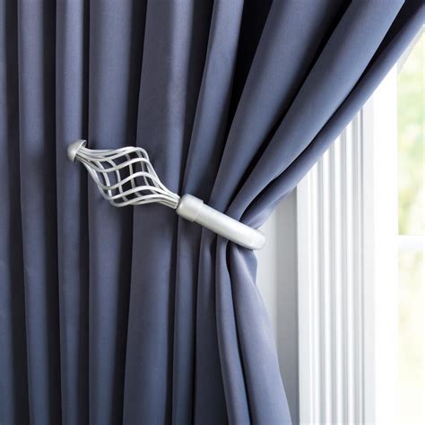 These crystal curtain holdbacks are the perfect way to keep the curtains pulled back, while also adding a beautiful natural element to the room. Lavish Home Twisted Holdback Pair in Silver-63-19122A-S - The Home Depot