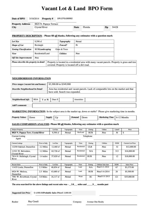 Free Printable Bpo Form