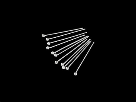 40 Of 925 Sterling Silver Head Pins 19x 05 Mm 25 Awg Wire Etsy