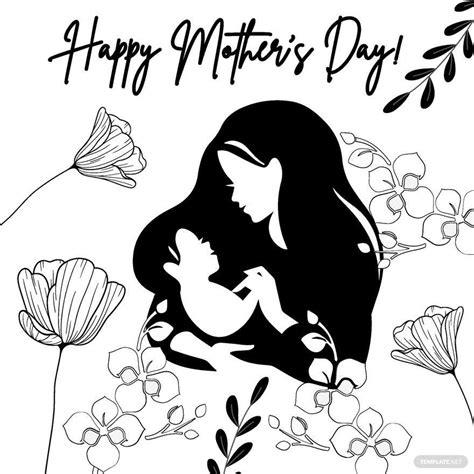 Mother S Day Drawing Vector In Eps Illustrator Psd Png Svg