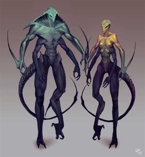 Alien Race Concept By Gcrev Alien Concept Art Monster Concept Art Fantasy Monster Creature