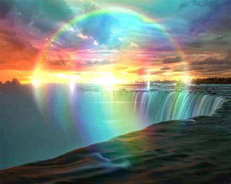 Pin By Keith Mccue On Scenic Pics Rainbow Waterfall Rainbow Sky