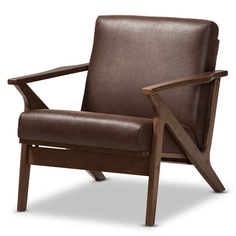 Cozy up spaces while giving it an instant refresh. Bianca Mid-Century Modern Faux Leather Walnut-Finished ...