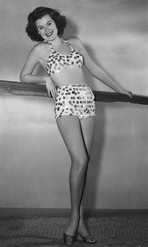 American Actress Barbara Hale Poses Wearing A Bathing Suit Adorned American Actress