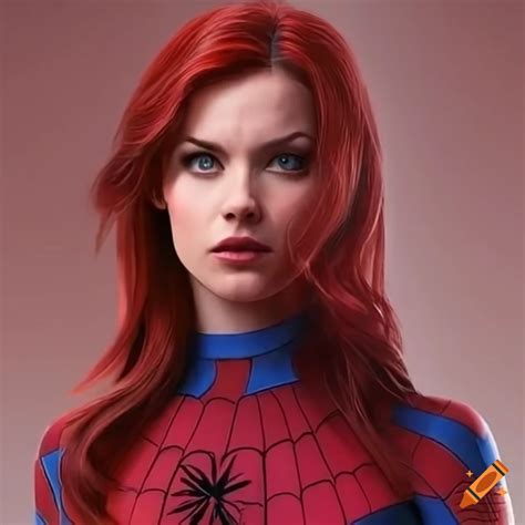 Portrait Of Mary Jane Watson In Spider Man Costume
