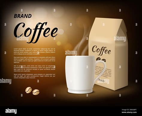 Coffee Advertising Poster Design Template With Illustrations Of Coffee