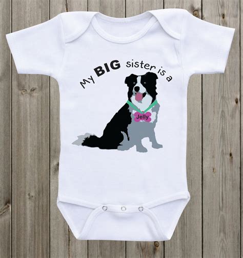 My Big Sister Is A Border Collie Baby Onesie Baby Shower T Etsy