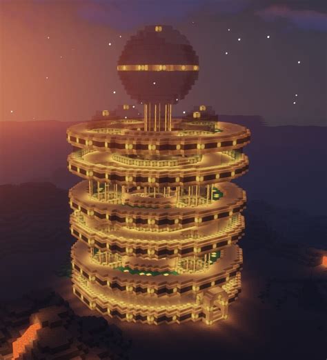 Easy Large Futuristic Tower Minecraft Futuristic Build Sci Fi