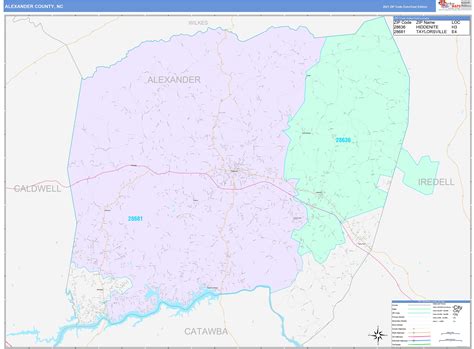 Alexander County Nc Wall Map Color Cast Style By Mark - vrogue.co