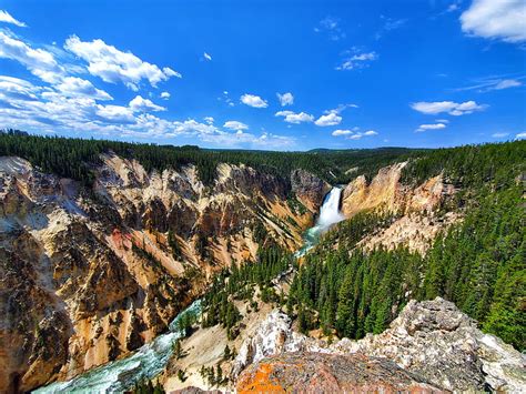 Yellowstone Canyon Grand Mountains National Nature Outdoors Park