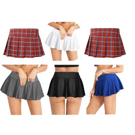 Sexy Womens Schoolgirl Mini Plaid Skirt Role Play Cospaly Costumes