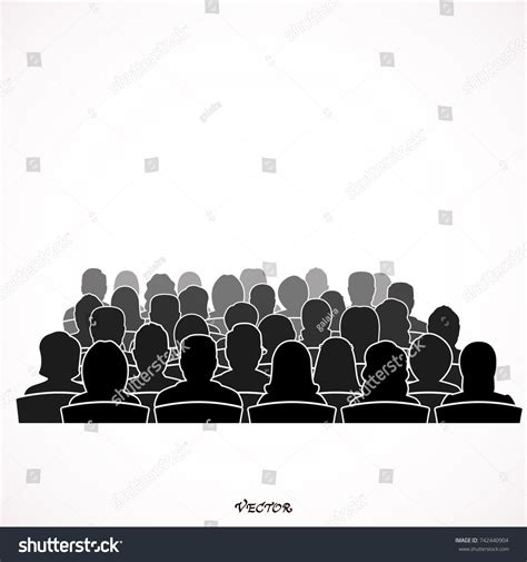 Silhouettes Male Female Audiences Icon Isolated Stock Vector Royalty
