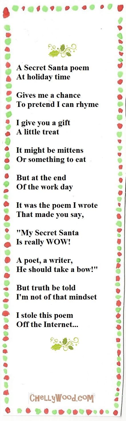Funny Poem For Secretsanta Secretpalteachers