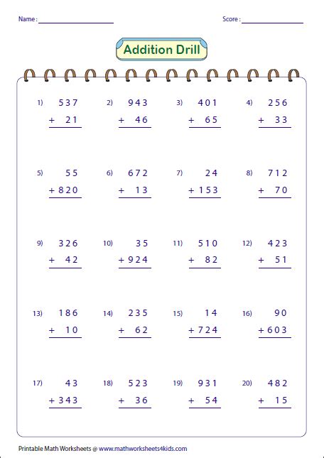 Three Digit Addition With Regrouping Worksheets Worksheets For