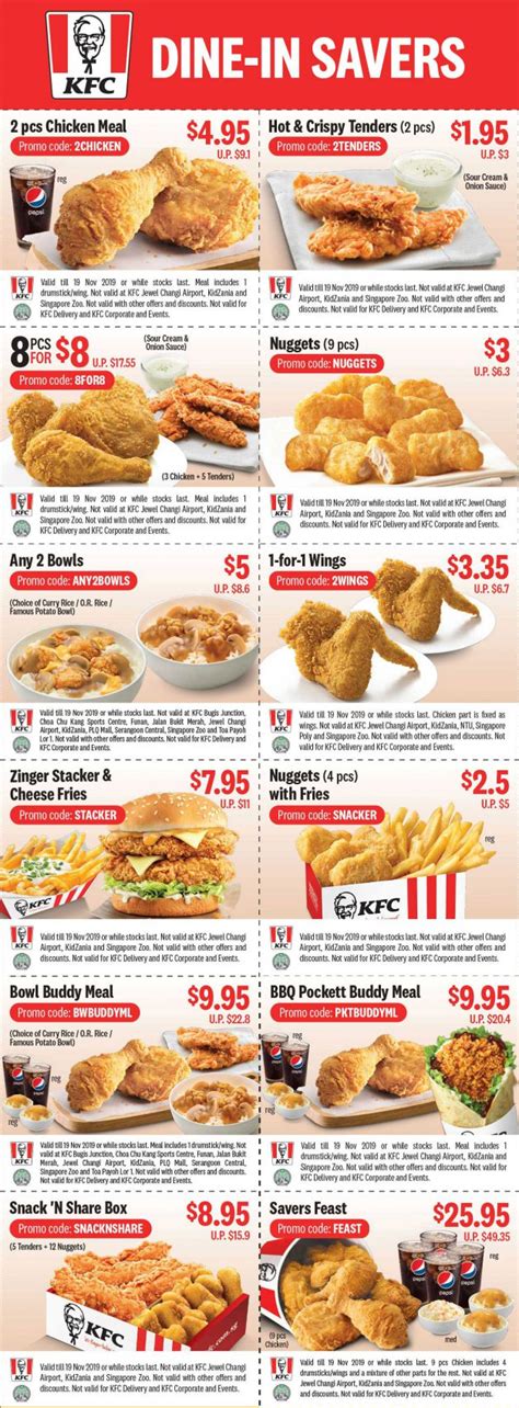 Kfc S Pore Releases New Discount Coupons With Savings Up To 23 Valid For Use Till Nov 19