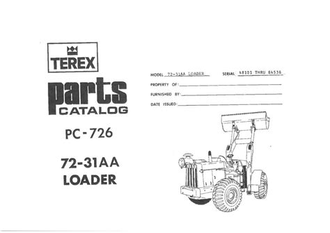 Terex Loader 72 31aa Parts Manual