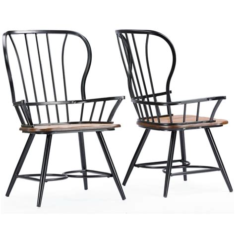 Browse a large selection of dining room chairs, including metal, wood and upholstered dining chairs in a variety of colors for your kitchen or dining area. Baxton Studio Longford Windsor Dining Arm Chair in Black ...