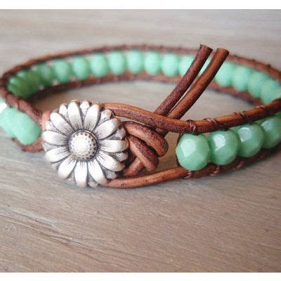 Turquoise Bracelet With Daisy Leather Bracelet Tutorial Leather