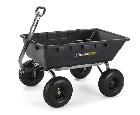 Gorilla Carts Gor10 Com Extra Heavy Duty Poly Dump Cart With 2 In 1