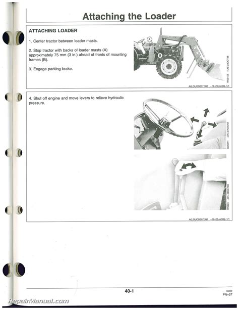 Used John Deere 521 And 541 Loaders Operators Manual