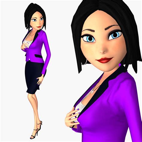 Cartoon Woman 3d Model 19 Fbx Obj Max 3ds Free3d