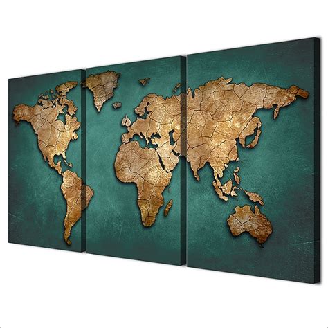 Panels Wall Art Canvas Prints Painting Artwork Picture World Map Home