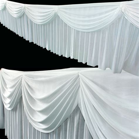 3m X 6m 10ft20ft Ice Silk White Wedding Drape Curtain Pleated