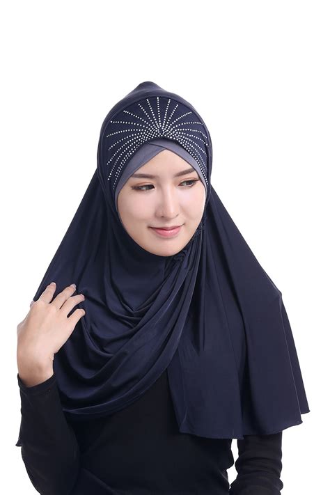 Muslim Hijab Jersey Scarf Hijabs Shawl Beautiful Diamante Scarves