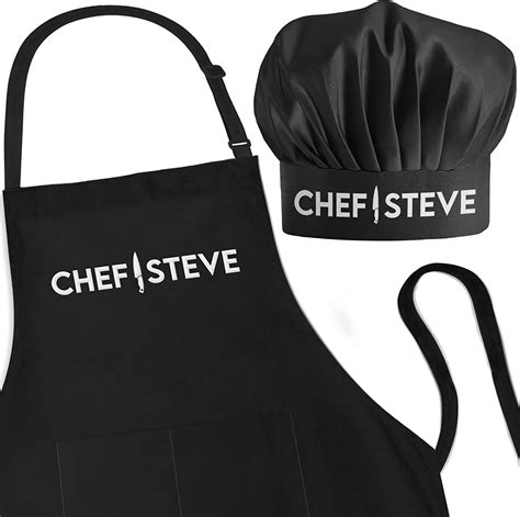 Personalized Apron And Chef Hat Set Adjustable 1 Size