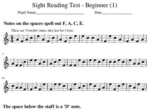 Treble Clef Beginner Sight Reading Booklet Teaching Resources