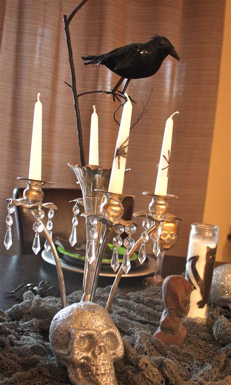 #Candelabra from #Goodwill used as a #Halloween centerpiece display. # ...