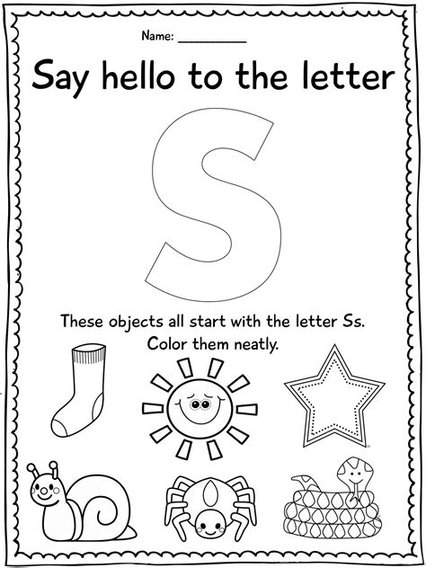 Printable Letter S Worksheets For Kids 101 Activity