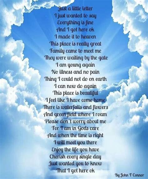 Missing You Letter From Heaven Losing A Loved One Quotes Heaven Poems