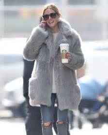 Olivia Palermo Wearing A Grey Fur Coat 16 Gotceleb