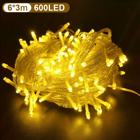 600 Led 6mx3m Warm White Connectable Curtain Fairy String Lights