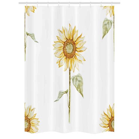 Sunflower Stall Shower Curtain Sunflowers With Watercolor Painting