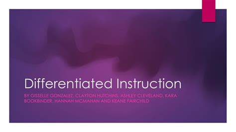 Differentiated Instruction On Vimeo