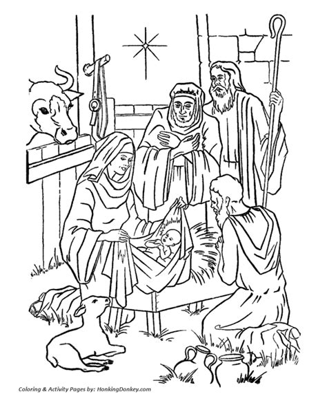 Religious Christmas Bible Coloring Pages Jesus Manger Coloring Pages