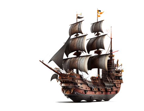 Ancient Pirate Ship On Transparent Background 24819522 Png