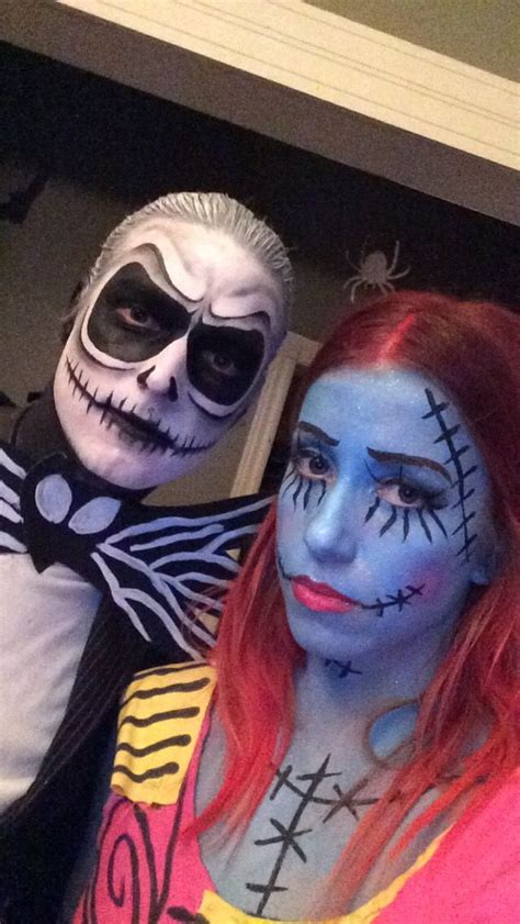 Jack Skellington And Sally Halloween Tim Burton Makeup Diy