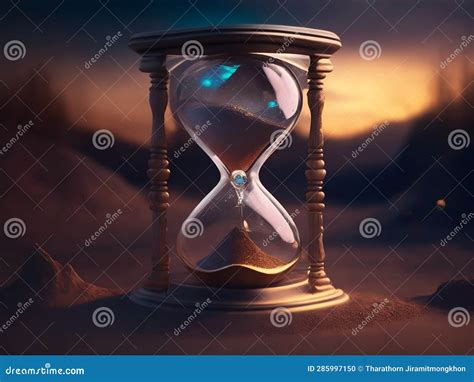 Mystical Timekeeping The Captivating Magic Hourglass Picture Stock
