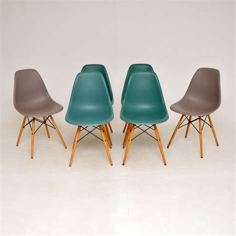 Set Of 6 Charles Eames For Vitra Dsw Dining Chairs Retrospective