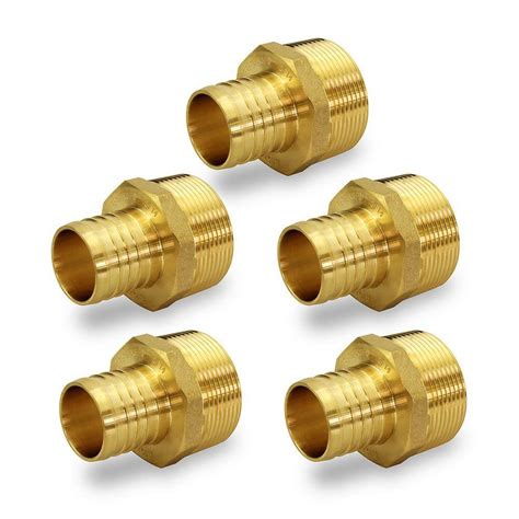 The Plumber S Choice 1 2 In Brass PEX Barb X 3 4 In Male Pipe Thread